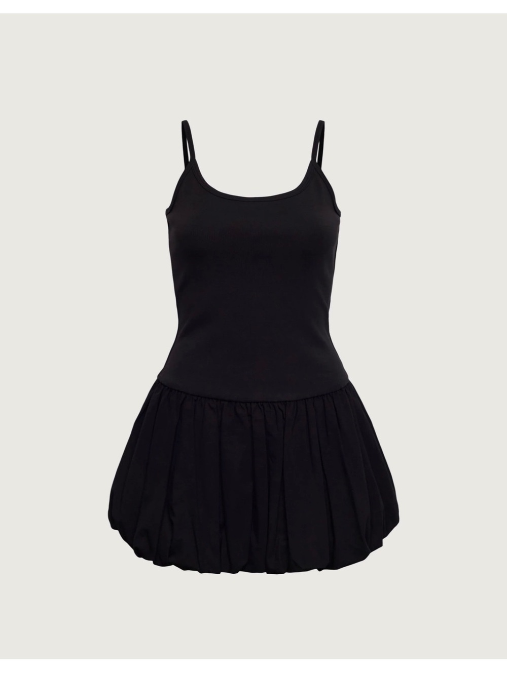 NWT Oak + Fort Black Bubble Hem Drop Waist Mini Dress Skirt